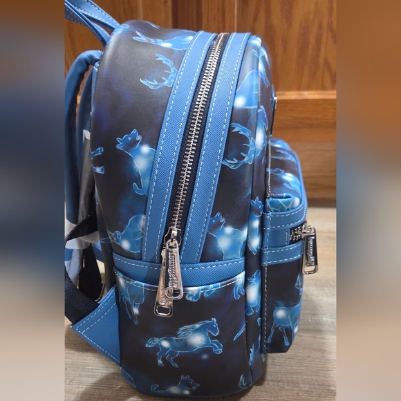 Loungefly Harry Potter Vibrant Blue Patronus Mini Backpack and Wallet - Picture 9 of 10
